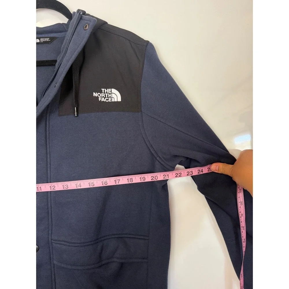 The North Face Mens Navy Black Colorblock Snap Zip Hooded Jacket Large